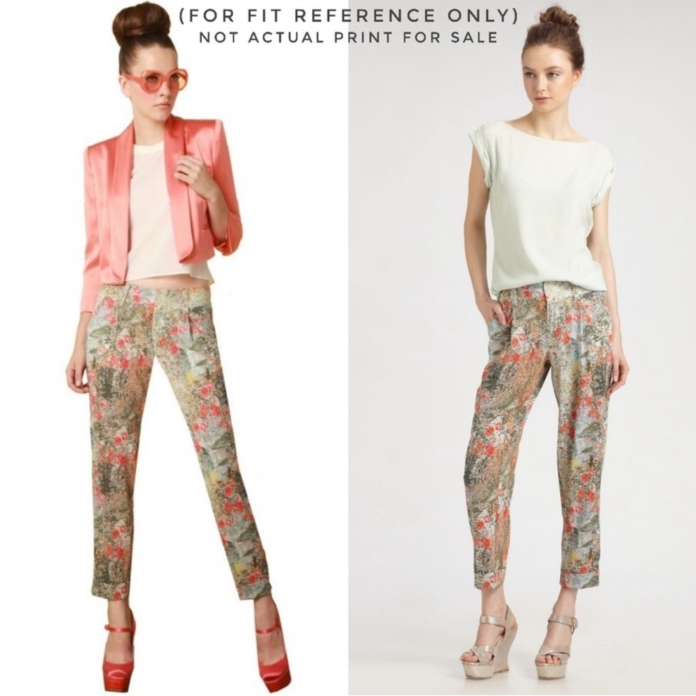 Alice + Olivia Multicolor Floral and Animal Print Cropped Pants